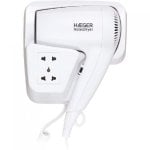 Secador de Cabelo de Hotel Haeger HD-120.006A 1200W 1 Temperatura 1 Velocidade Suporte de Parede Branco