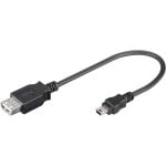 Goobay Cable Mini USB a USB 2.0 Macho/Hembra 15cm Negro Goobay Cable Mini USB a USB 2.0 Macho/Hembra 15cm Negro