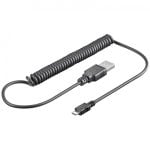 Cavo a spirale Goobay Goobay da USB 2.0 a Micro USB maschio/maschio 1 m Nero