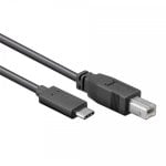 Goobay Kabel USB-C 3.1 auf USB B Stecker/Stecker 1 m Schwarz