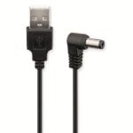Goobay Abgewinkeltes USB-auf-DC-Stromkabel 2,5 x 5,5 mm, 1 m, Schwarz