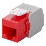 Conector Keystone Goobay RJ45 Cat 6A UTP TIA 568A/B Vermelho