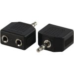 Goobay Duplicador Audio 2x Jack 3.5mm Hembra/Macho Negro