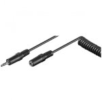 Goobay Câble Audio Stéréo Spirale Jack 3.5 Mâle/Femelle 1m Noir