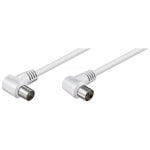 Goobay Koaxial-Antennenkabel, abgewinkelt, 1,5 m, Weiß Goobay Koaxial-Antennenkabel, abgewinkelt, 1,5 m, Weiß