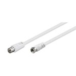 Cavo antenna coassiale Goobay con connettore F femmina/maschio 2,5 m bianco