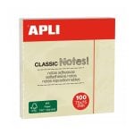 Apli Haftnotizen 75x75mm Gelb 100 Blatt Packung mit 12 Einheiten