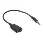 Cavo splitter audio Valueline Jack maschio da 3,5 mm/2x3,5 mm Jack femmina 20 cm Nero