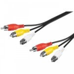 Goobay Câble AV 3x RCA Mâle/Mâle 2m Noir Goobay Câble AV 3x RCA Mâle/Mâle 2m Noir