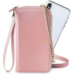 Borsa Celly Venere con cerniera rosa per smartphone fino a 6,5"