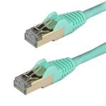 StarTech.com Cavo patch CAT6a da 7,5 m - Schermato (STP) - Filo di rame al 100% - connettore antistrappo - Aqua