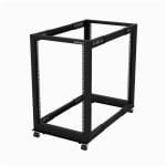 StarTech.com Server Rack a 4 Montanti 18U Open Frame, Armadio Rack di Rete 19" con Ruote, piedini di livellamento/montaggio a pavimento, Quadro Rack Scorrevole/profondità regolabile per apparecchiature AV/Dati/IT