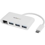 StarTech.com Hub USB 3.0 (5Gbps) a 3 porte con Gigabit Ethernet - USB-C a 3x USB-A - Bianco