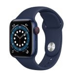 Apple Watch Serie 6 GPS + Cellular, 40mm in alluminio azzurro con cinturino Sport Deep navy