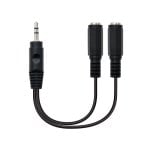 Cavo audio stereo Nanocable Jack 3,5 mm maschio a 2x Jack 3,5 mm femmina 15 cm Nero