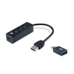 Conceptronic Hubbies Hub USB 3.0 x4 con adattatore USB-C OTG