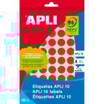 Apli 02732 Etiquetas Adhesivas Circulares 10mm Rojo