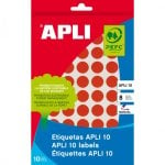 Apli 02732 Etichette Adesive Circolari 10mm Rosso