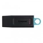 Pen USB Kingston DataTraveler Exodia 64GB USB 3.2 Gen 1 preto/turquesa com tampa