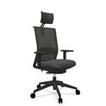 Silla de oficina Actiu Stay Carbon Black con cabezal y mecanismo Syncro
