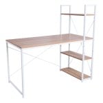 Escritorio con Estantes Kecil 120x60 cm Madera/Blanco Escritorio con Estantes Kecil 120x60 cm Madera/Blanco