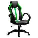 Chaise Gaming Misano Vert/Noir Ergonomique Hauteur Réglable Basculante