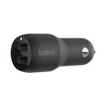 Chargeur voiture Belkin BoostCharge 24W double USB-A indicateur LED noir