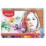 Boîte métallique Maped 832448 de 48 crayons aquarellables Boîte métallique Maped 832448 de 48 crayons aquarellables