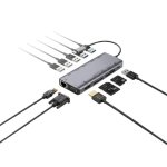 Adaptateur SilverHT Logan Type-C 13 en 1 en aluminium