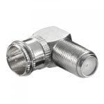 Goobay Adaptador para Antena 90° Tipo F Macho/Hembra Gris