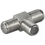 Goobay Adaptador Tipo T F Hembra a 2x F Hembra Gris