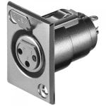 Goobay Connecteur de châssis de microphone XLR 3 broches femelle gris