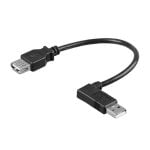 Cavo angolato Goobay da USB-A a USB-A maschio/femmina 0,15 m Nero