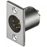 Goobay Connecteur de châssis de microphone XLR 5 broches mâle gris