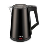 Sogo Fervedor de Água de Aço Inoxidável 1,7L Preto