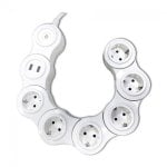 Eurobric Regleta Flexible 6 Tomas Schuko + 2 USB