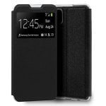 Custodia Flip Cover liscia nera per Samsung Galaxy A12 Custodia Flip Cover liscia nera per Samsung Galaxy A12