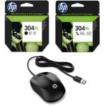 HP Pack 304XL Cartuchos Tinta Alta Capacidad Originales Negro/Tricolor + HP 1000 Ratón USB Negro HP Pack 304XL Cartuchos Tinta Alta Capacidad Originales Negro/Tricolor + HP 1000 Ratón USB Negro
