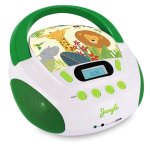 Reproductor CD Metronic Jungle 1,5W RMS USB MP3 FM AUX Verde Blanco Infantil