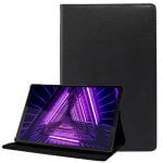 Coole schwarze glatte Kunstlederhülle für Lenovo Tab M10 Plus / FHD Plus 2. Generation 10,3"