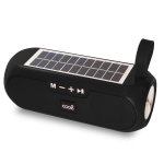 Enceinte Bluetooth noire Cool Glasgow avec panneau solaire Enceinte Bluetooth noire Cool Glasgow avec panneau solaire