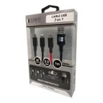 Cavo Subblim 3 in 1 Micro USB/USB-C/Illuminazione a USB 2.0 Maschio/Maschio 1m Nero Cavo Subblim 3 in 1 Micro USB/USB-C/Illuminazione a USB 2.0 Maschio/Maschio 1m Nero