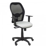 Piqueras y Crespo Alocén Chaise en maille noire Bali Gris Assise Bras réglables