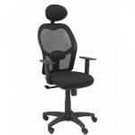Piqueras y Crespo Alocén Mesh Chair Bali Assise Bras réglables avec tête de lit fixe Noir