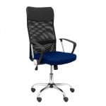 Chaise Piqueras y Crespo Gontar Dossier en maille noire Assise bleue