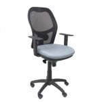 Piqueras y Crespo Jorquera Black Mesh Chair Bali Sitz Hellgrau