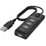 Hama Hub 4 Portas USB 2.0 com Interruptor Preto Hama Hub 4 Portas USB 2.0 com Interruptor Preto
