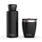 Cloen | Set da ufficio | Borraccia sportiva in acciaio inossidabile con tazza termica | Thermos con triplo isolamento per 12 ore di bevanda calda e 24 ore di freddo | Senza BPA | Capacità 500 ml