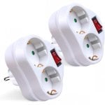 Extrastar Pack 2 Adaptadores de 2 Tomas con Interruptor