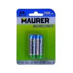 Maurer Confezione da 2 batterie ricaricabili AA HR-6 2500mAh